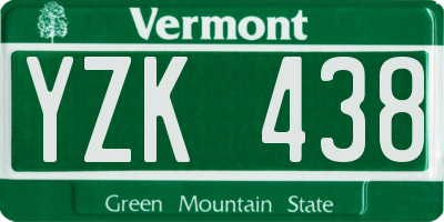 VT license plate YZK438