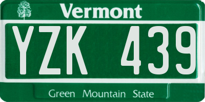 VT license plate YZK439