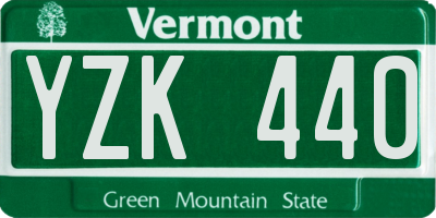 VT license plate YZK440