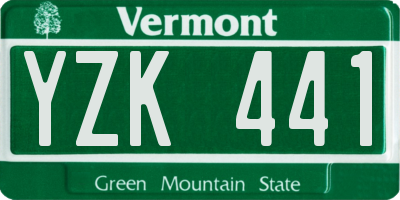 VT license plate YZK441