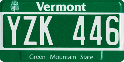 VT license plate YZK446