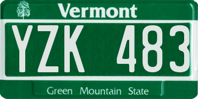 VT license plate YZK483