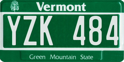 VT license plate YZK484