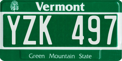 VT license plate YZK497
