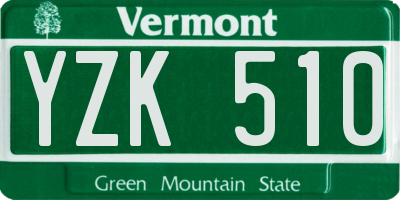 VT license plate YZK510