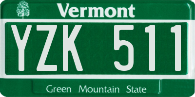 VT license plate YZK511