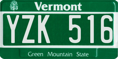 VT license plate YZK516