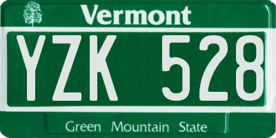 VT license plate YZK528