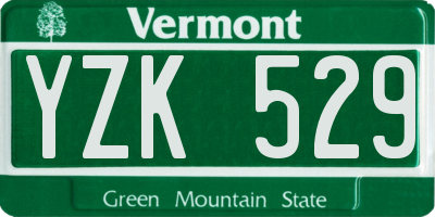 VT license plate YZK529