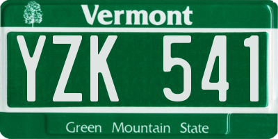 VT license plate YZK541