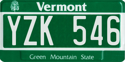 VT license plate YZK546