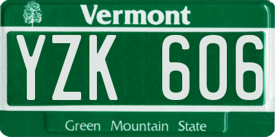 VT license plate YZK606