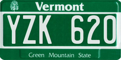 VT license plate YZK620