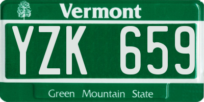 VT license plate YZK659