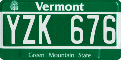 VT license plate YZK676