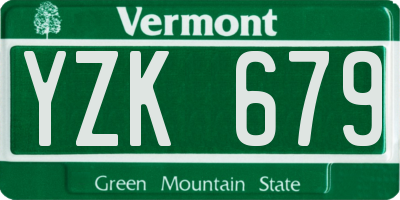 VT license plate YZK679