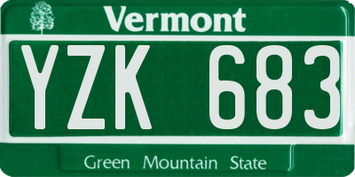 VT license plate YZK683