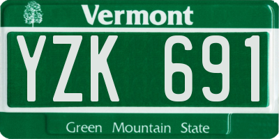 VT license plate YZK691
