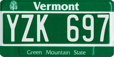 VT license plate YZK697