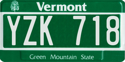 VT license plate YZK718