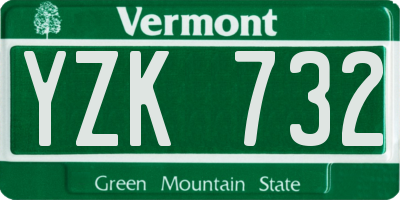 VT license plate YZK732