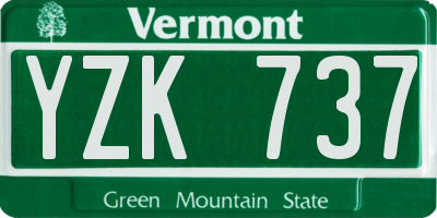 VT license plate YZK737