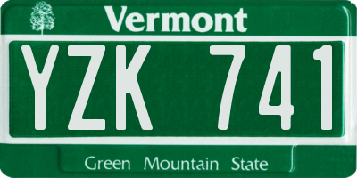VT license plate YZK741