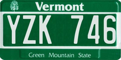 VT license plate YZK746
