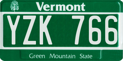 VT license plate YZK766
