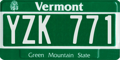 VT license plate YZK771