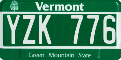 VT license plate YZK776