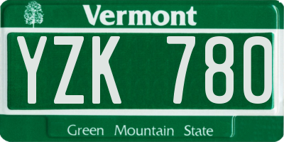 VT license plate YZK780
