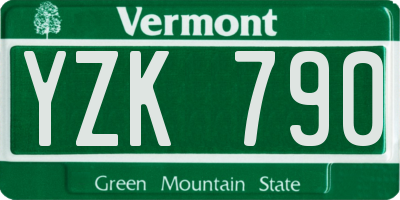 VT license plate YZK790