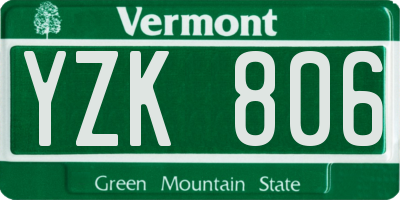 VT license plate YZK806