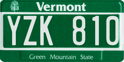 VT license plate YZK810
