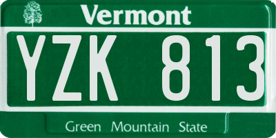 VT license plate YZK813