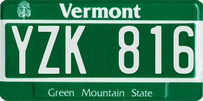 VT license plate YZK816