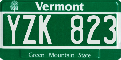 VT license plate YZK823