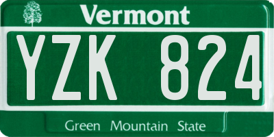 VT license plate YZK824