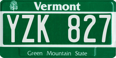 VT license plate YZK827