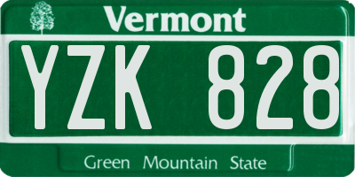 VT license plate YZK828