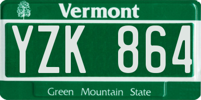 VT license plate YZK864