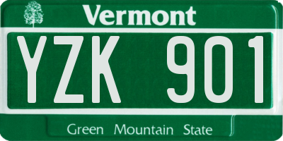 VT license plate YZK901