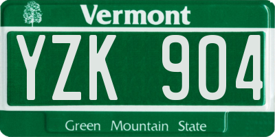 VT license plate YZK904