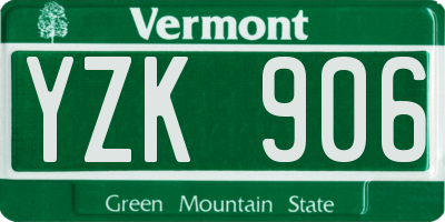 VT license plate YZK906