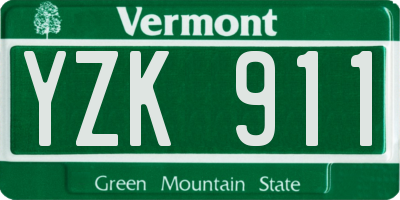 VT license plate YZK911