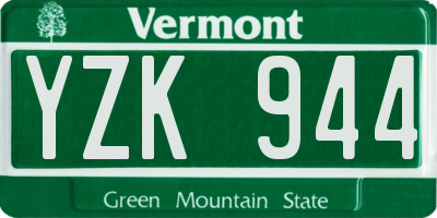 VT license plate YZK944