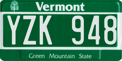 VT license plate YZK948