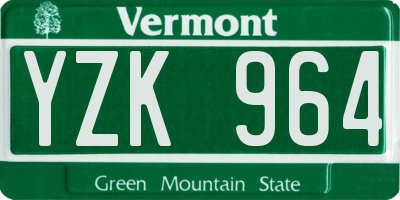 VT license plate YZK964