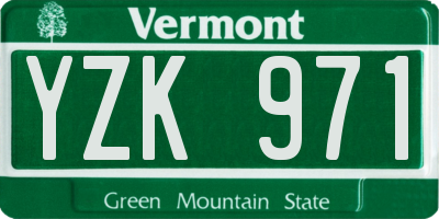 VT license plate YZK971
